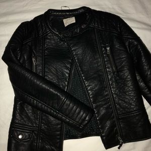 Zara black leather jacket